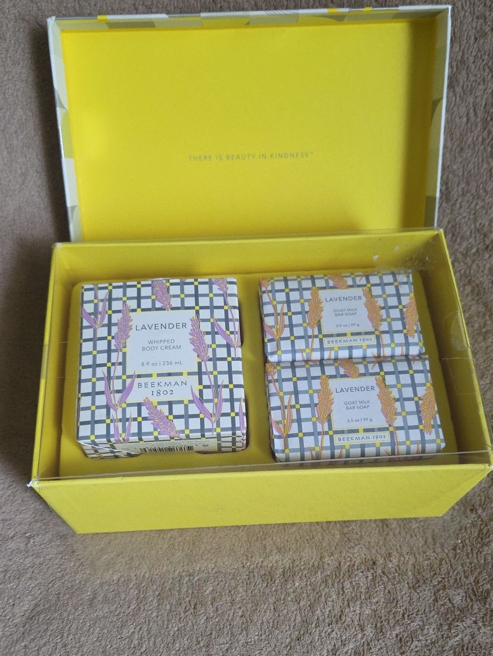 Beekman 1802 Lavender Whipped Body Cream & Soap Set - Yellow Packaging